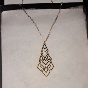 Gold Geometric Chandelier Necklace